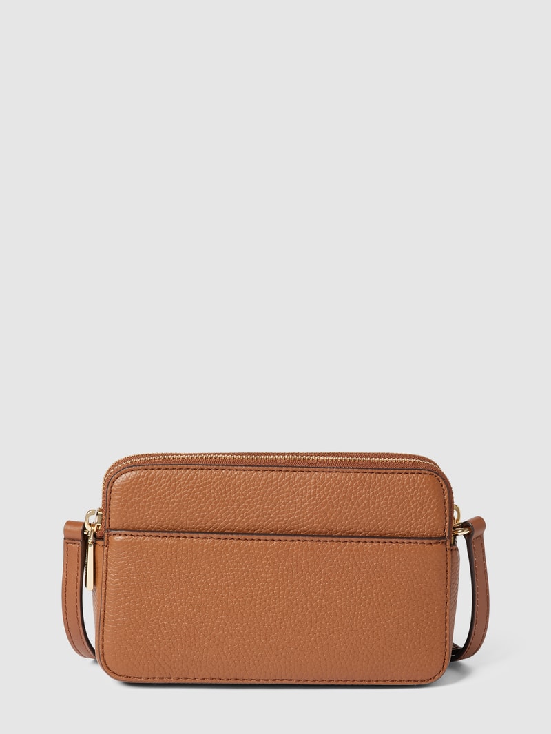 Crossbody Bag mit Label-Detail Modell 'JET SET' in cognac