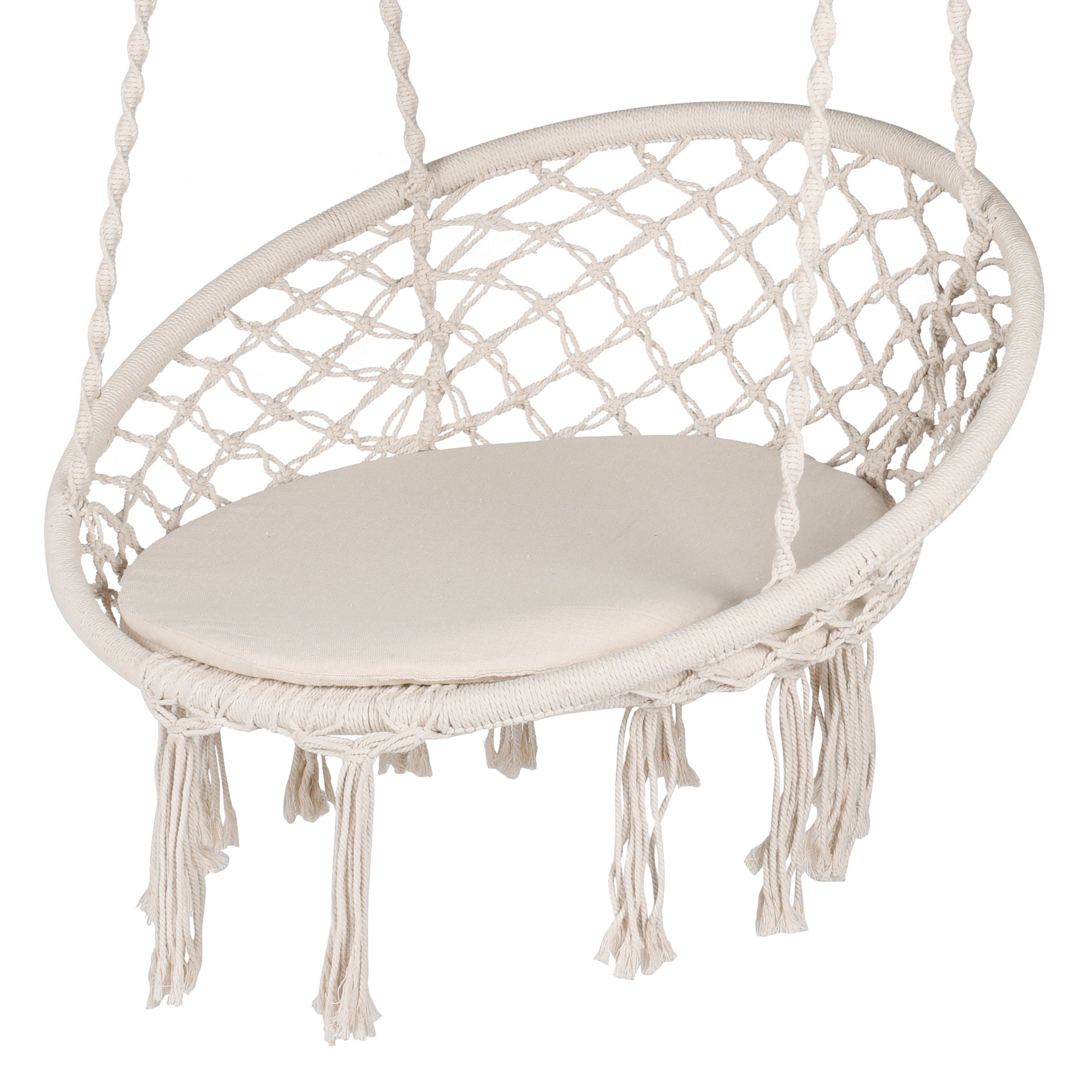 Ribelli Hollywoodschaukel Hängestuhl, beige, 80 x 60 x 135 cm