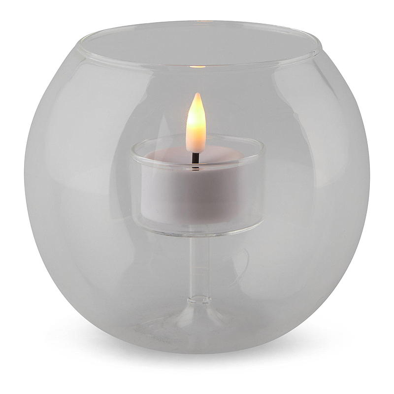 Home Telysholder Deco 12x12x10 cm rund fasong glass