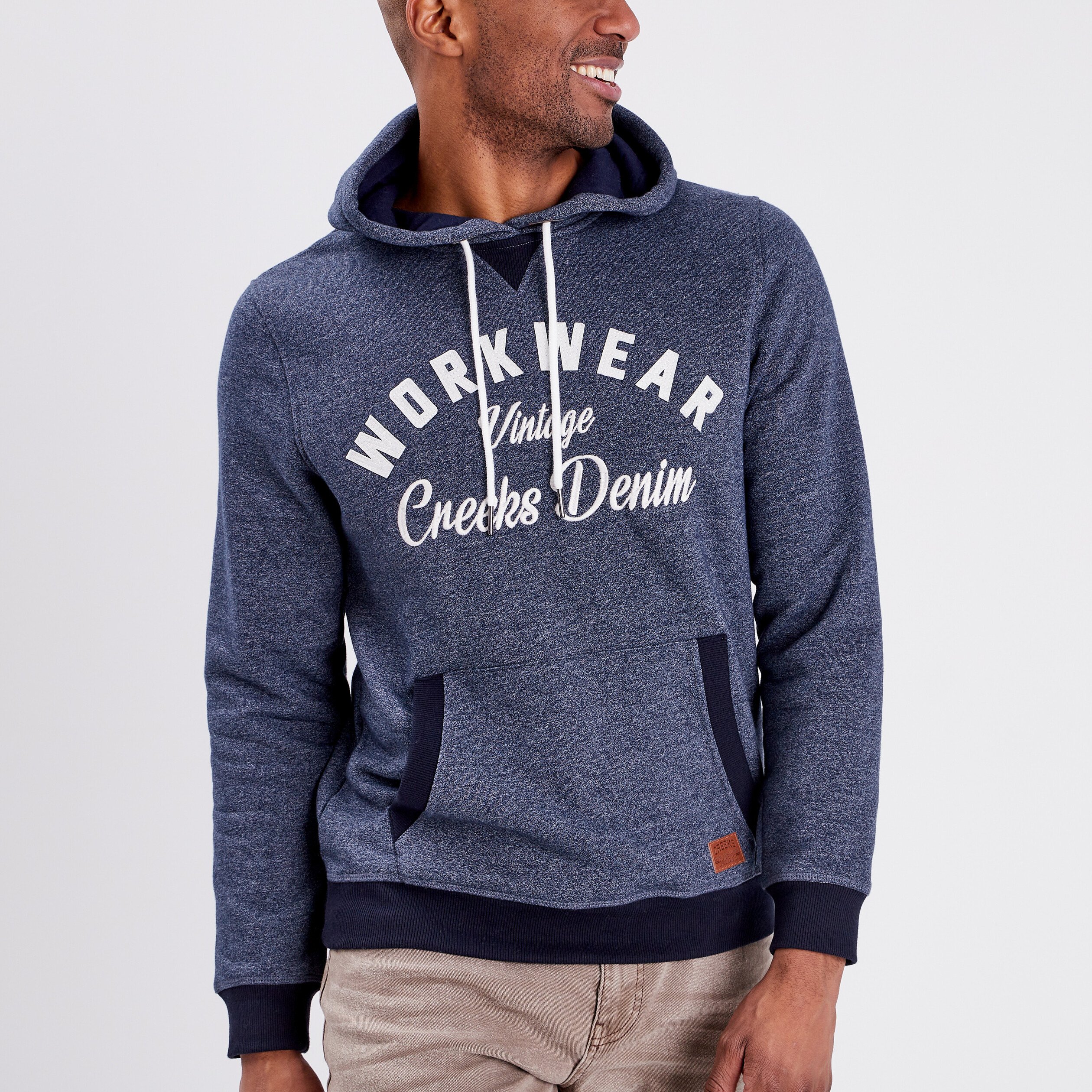 Sweat à capuche hoodie Creeks bleu gris homme | La Halle