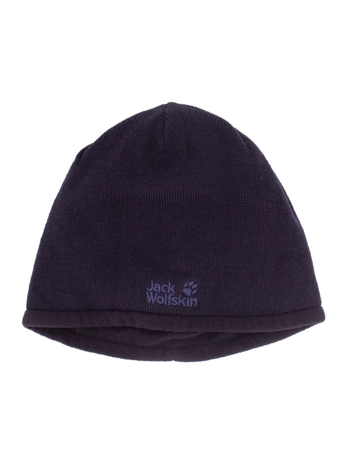Jack Wolfskin Mütze Stormlock Logo Knit Cap in Blau günstig kaufen