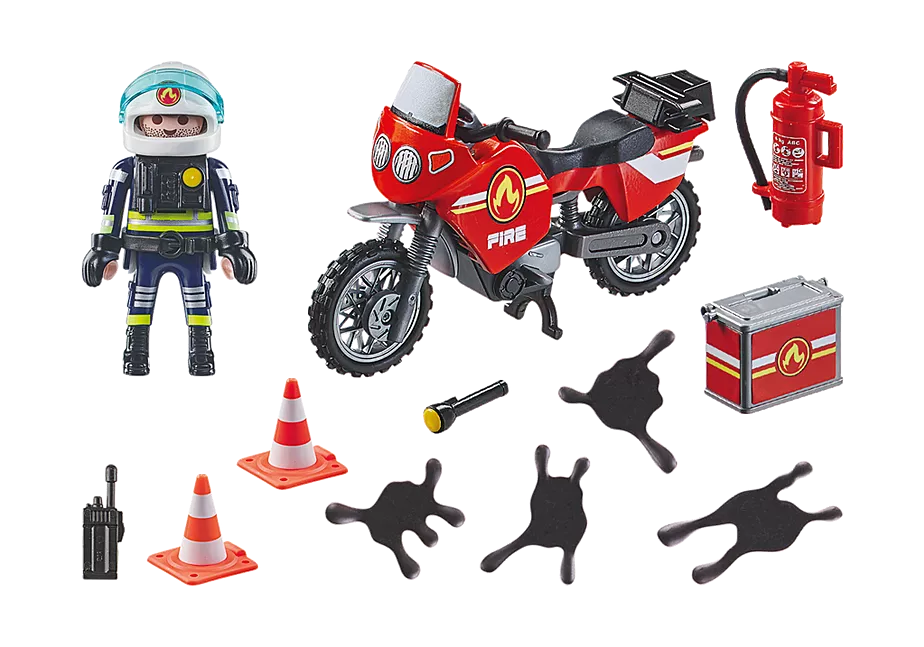 Feuerwehrmotorrad am Unfallort
