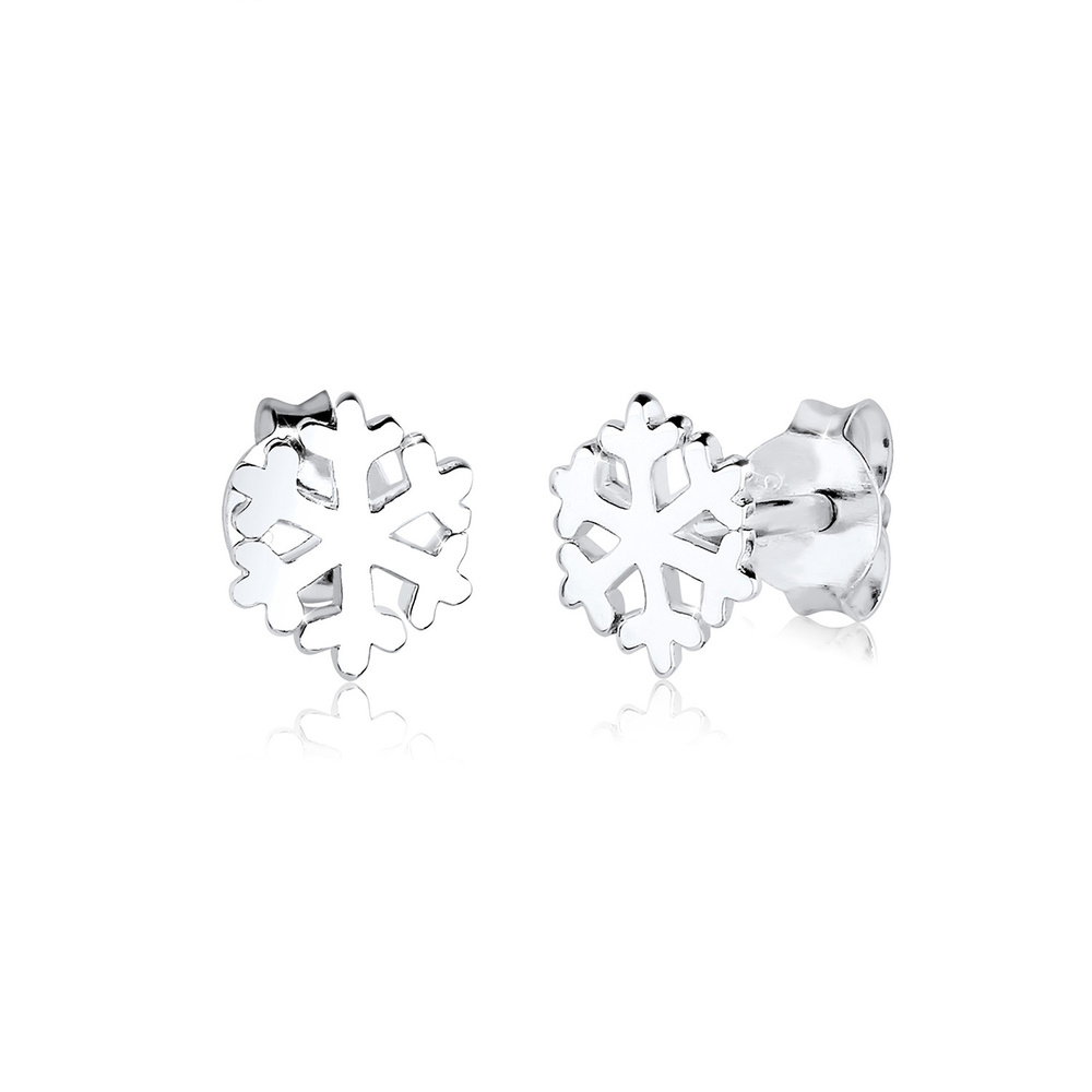Elli Elli Boucles d'Oreilles Femme Motif de Flocons de Neige en Filigrane en Argent St Boucles d'oreilles