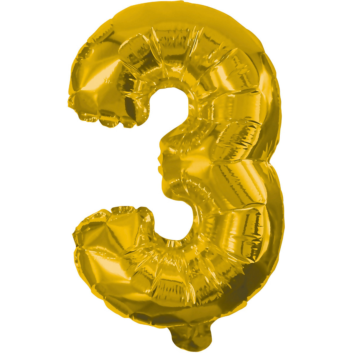 Folienballon Zahl 1 gold, 31 cm, inkl. Pustehalm