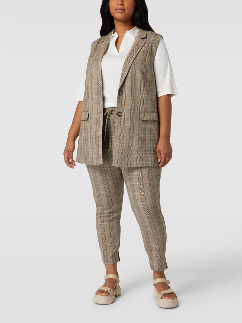 PLUS SIZE Weste mit Allover-Muster Modell 'Dana' in haselnuss braun