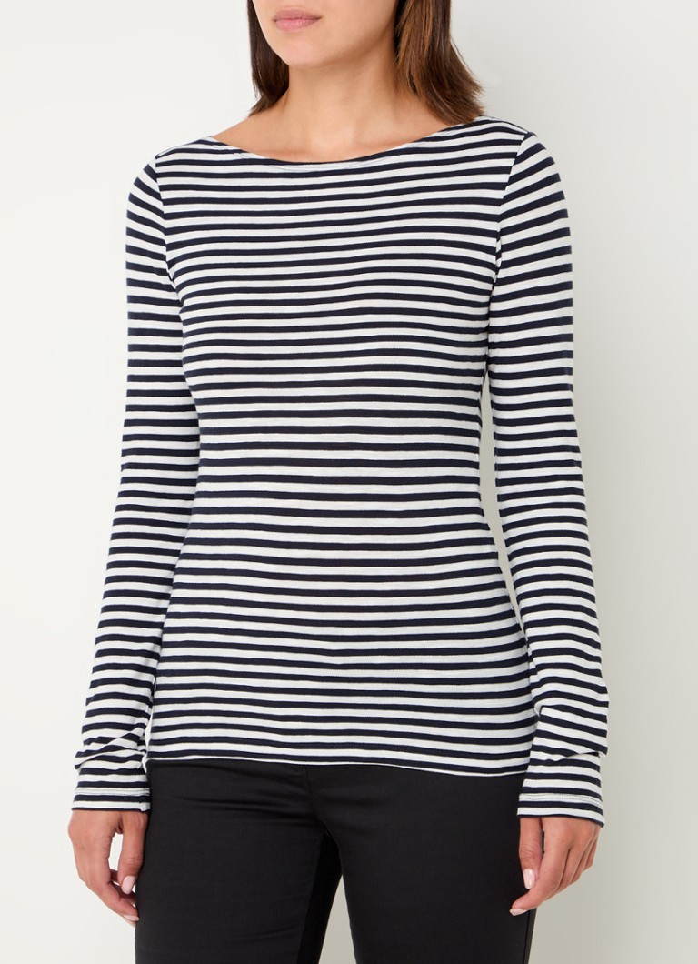 Marc O'Polo long-sleeved shirt with stripe print and boat neckline