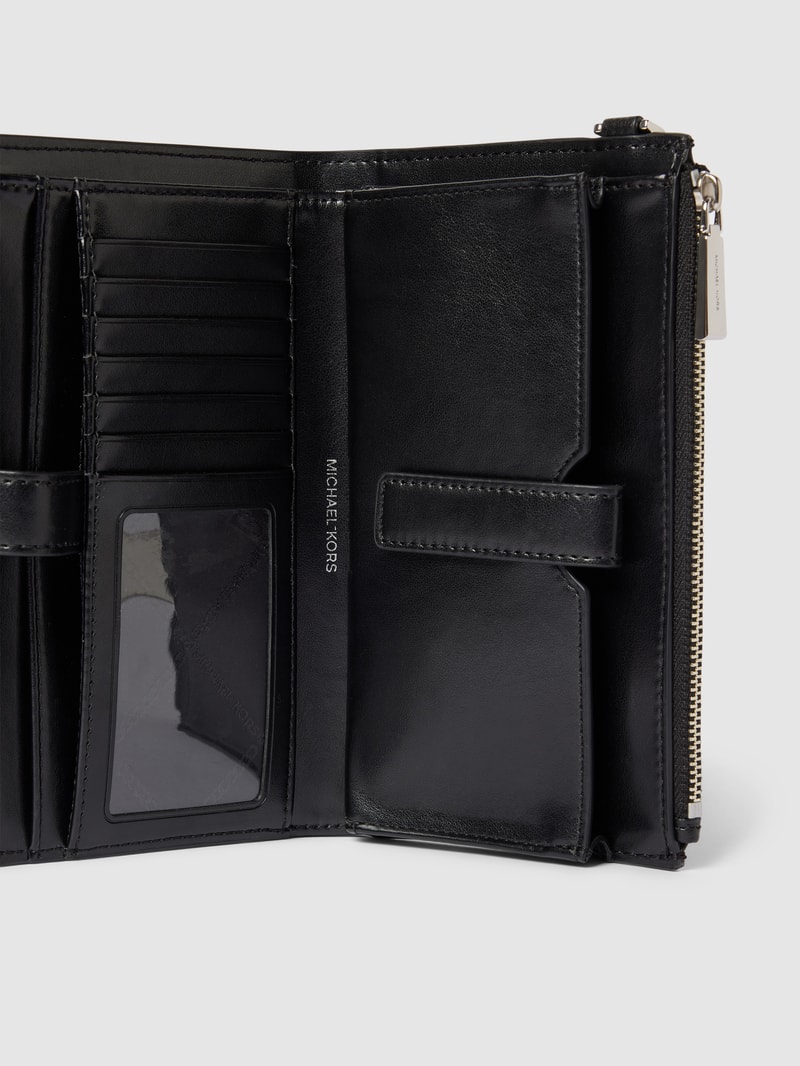 Portemonnaie mit Label-Applikation Modell 'JET SET' in schwarz