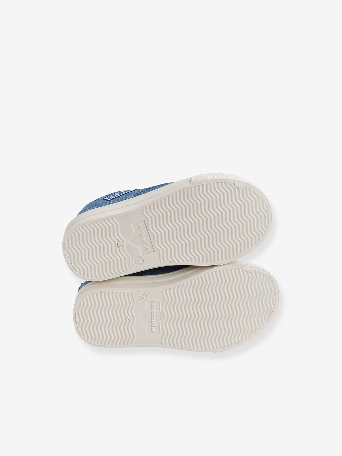 Baskets élastiquées en toile bébé rouge