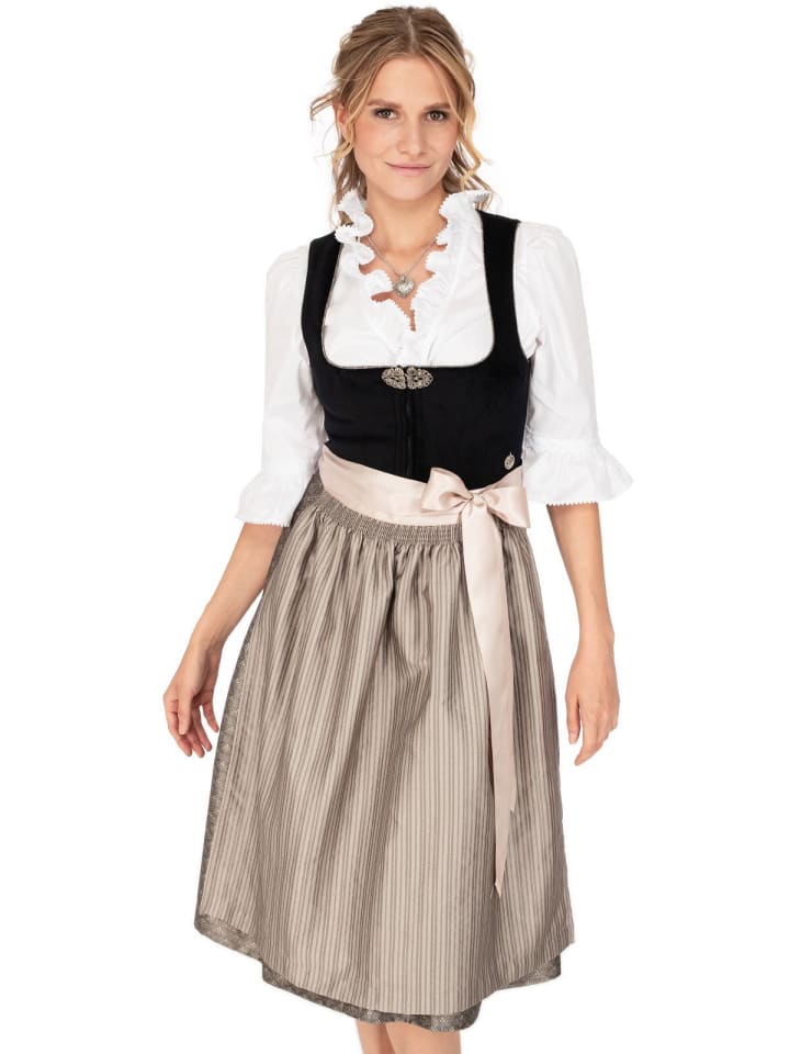 MarJo Midi Dirndl ÜBERSEE in schwarz günstig kaufen 36