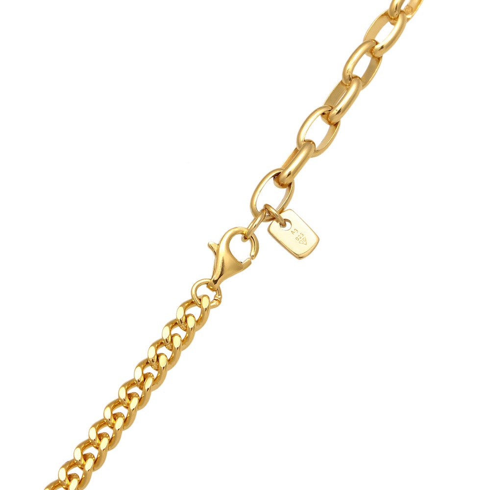 KUZZOI KUZZOI Collier Hommes Char Basique Combinable en argent sterling 925 plaqué or collier