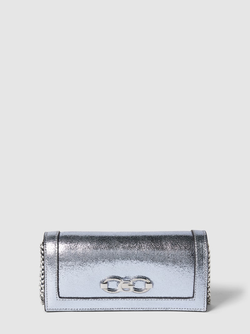 Umhängetasche mit Label-Details Modell 'GLAMOUR' in silber