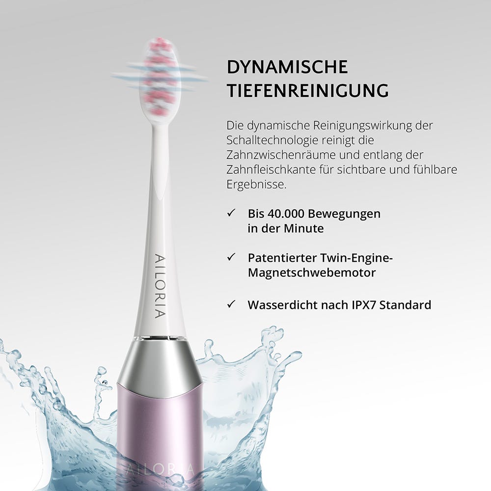Ailoria Shine Bright Set Schallzahnbürste Rose