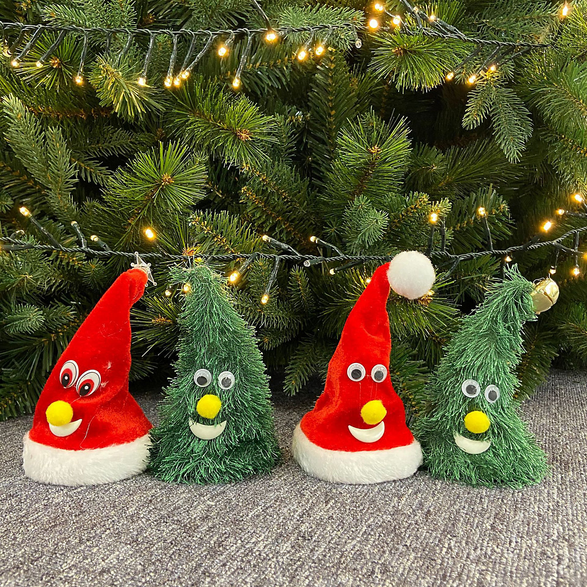 Elektrisches Weihnachtsmützenspielzeug für Kinder Swing Bell Light Tree Kreative Weihnachtsschaukelmütze