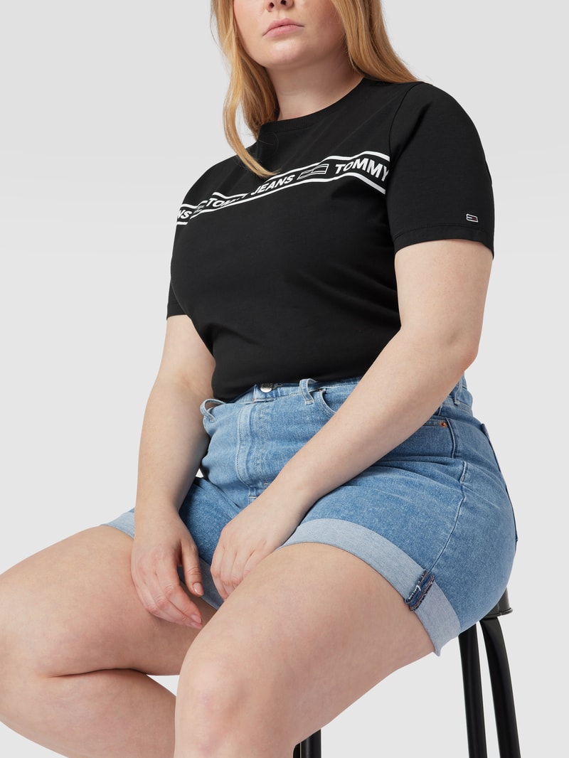 Body mit Label-Print in schwarz