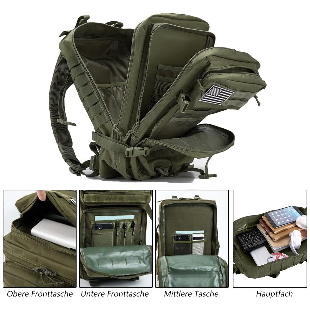 MDHAND Wanderrucksack Taktischer Rucksack, 45L, Hohe Kapazität, Camping