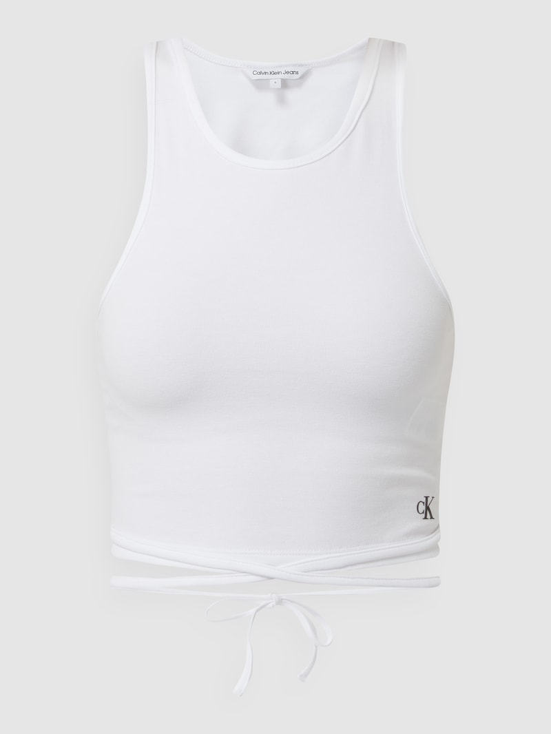 Crop Top mit Schnürung  in weiss