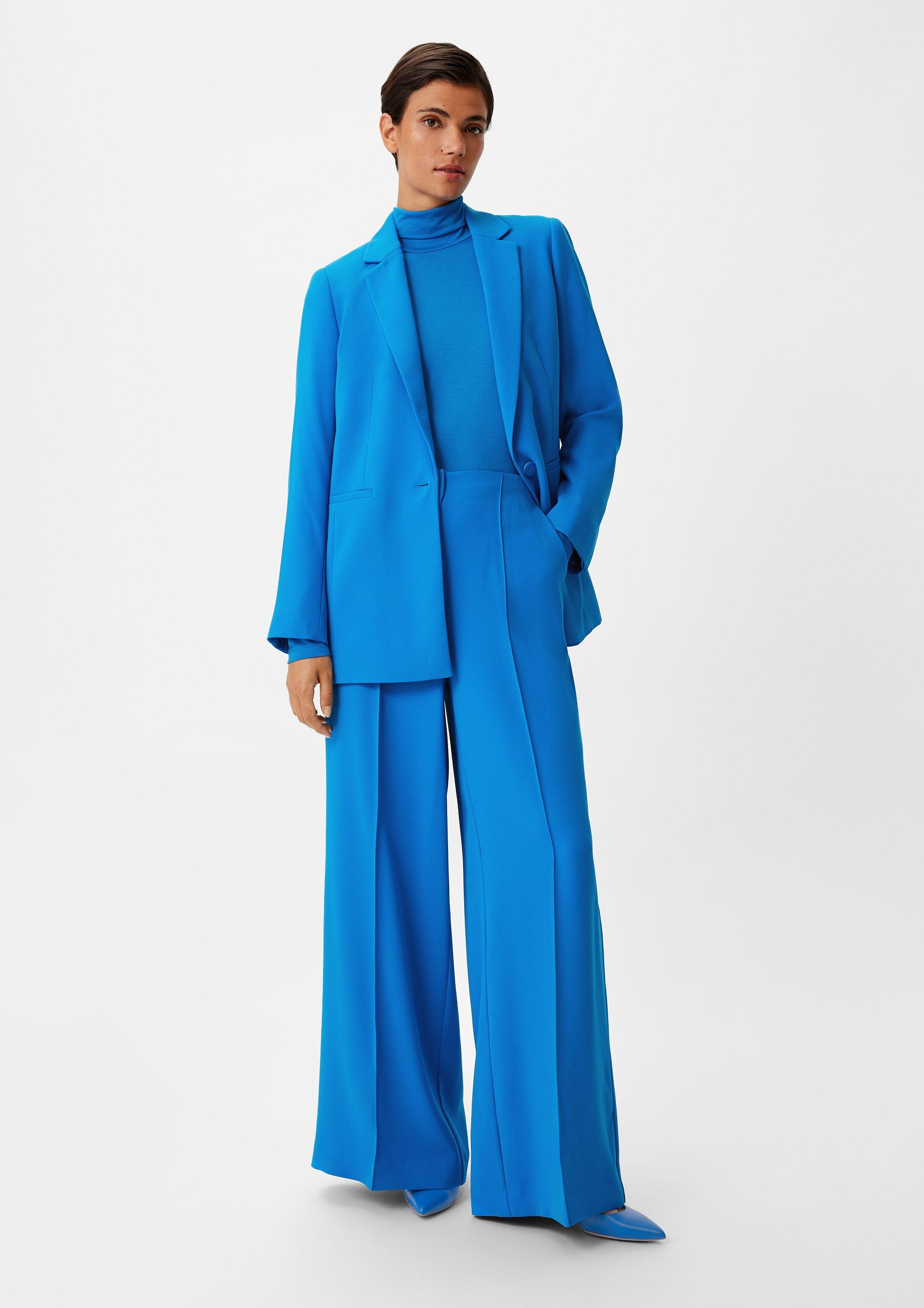Longblazer aus Crêpe - royalblau