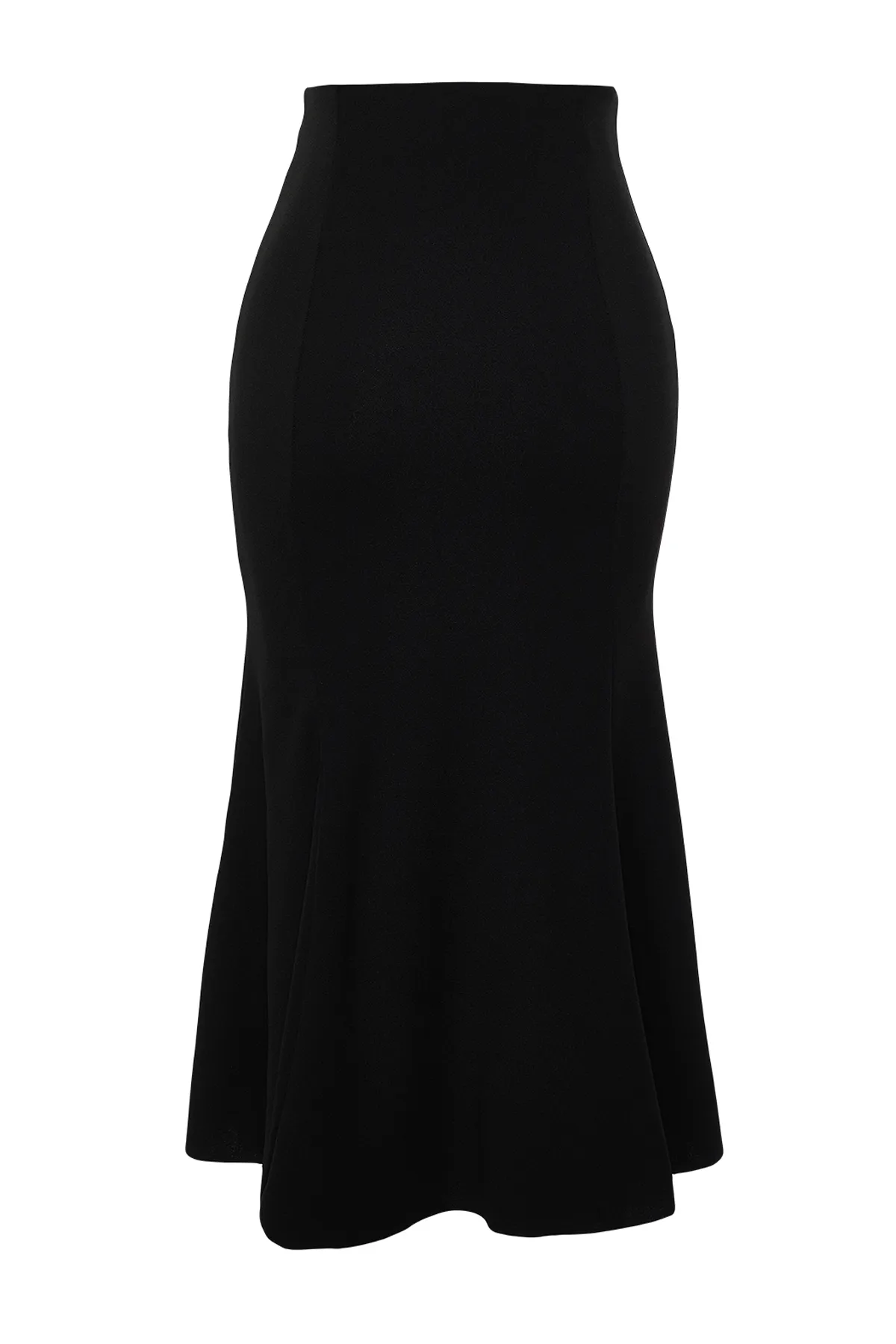 Trendyol Collection  Schwarzer plissierter dehnbarer Strickrock in Midilänge TWOSS24ET00037