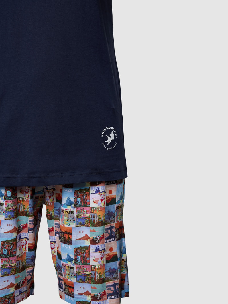 Pyjama mit Label-Print in beige
