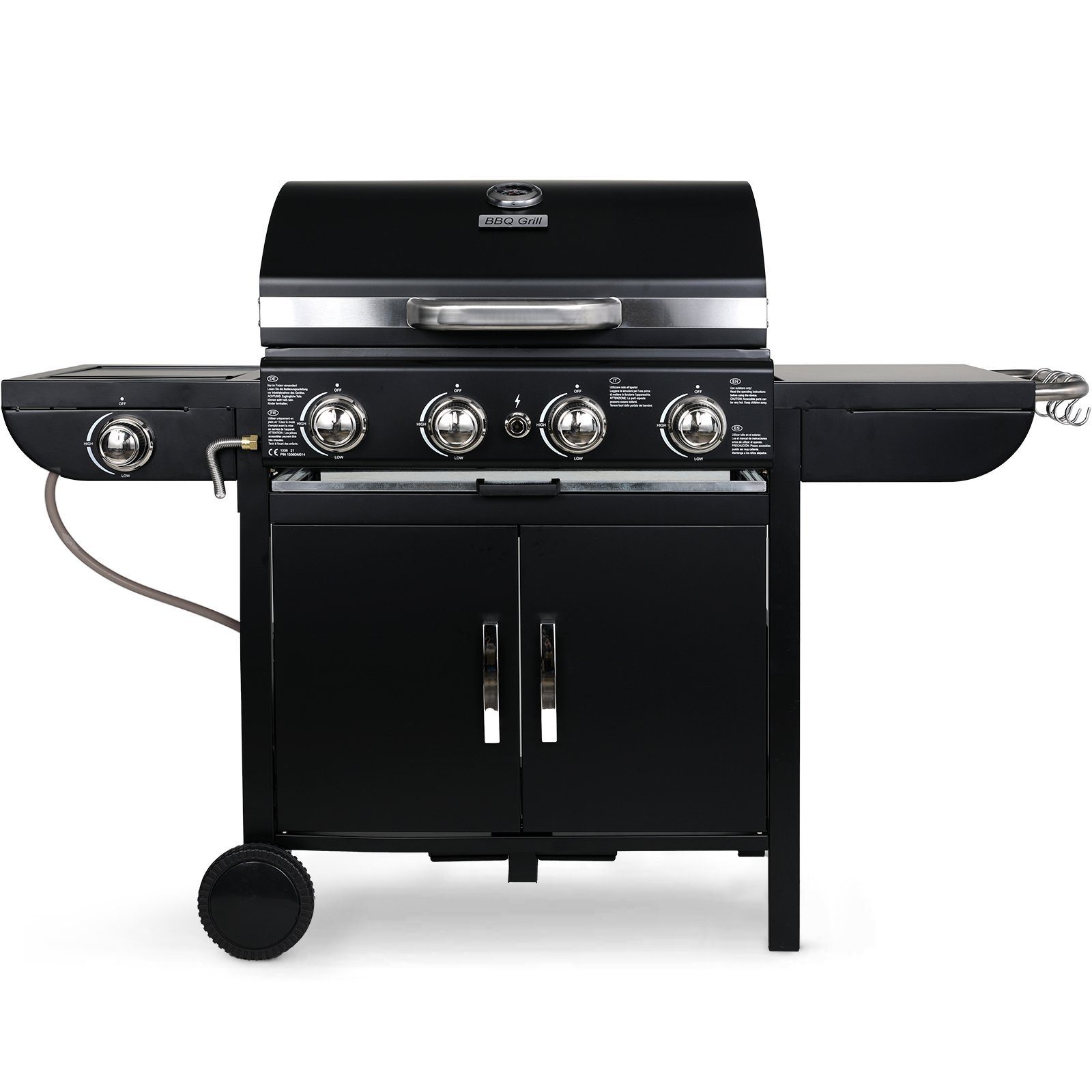 TLGREEN Gasgrill Gasgril BBQ Grillwagen 4+1 Brenner Große Grillfläche