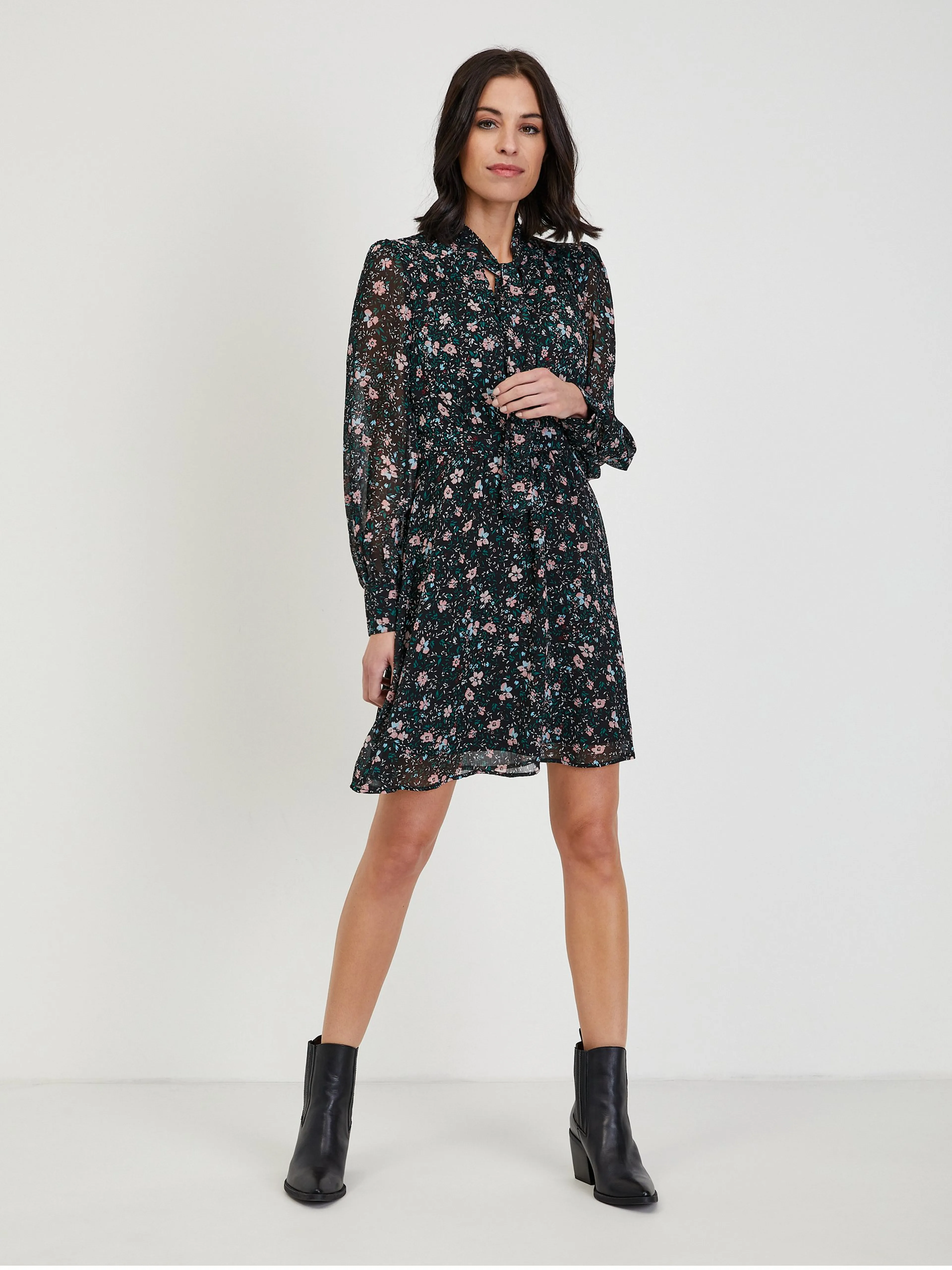 Schwarzes Damen Blumenkleid ORSAY