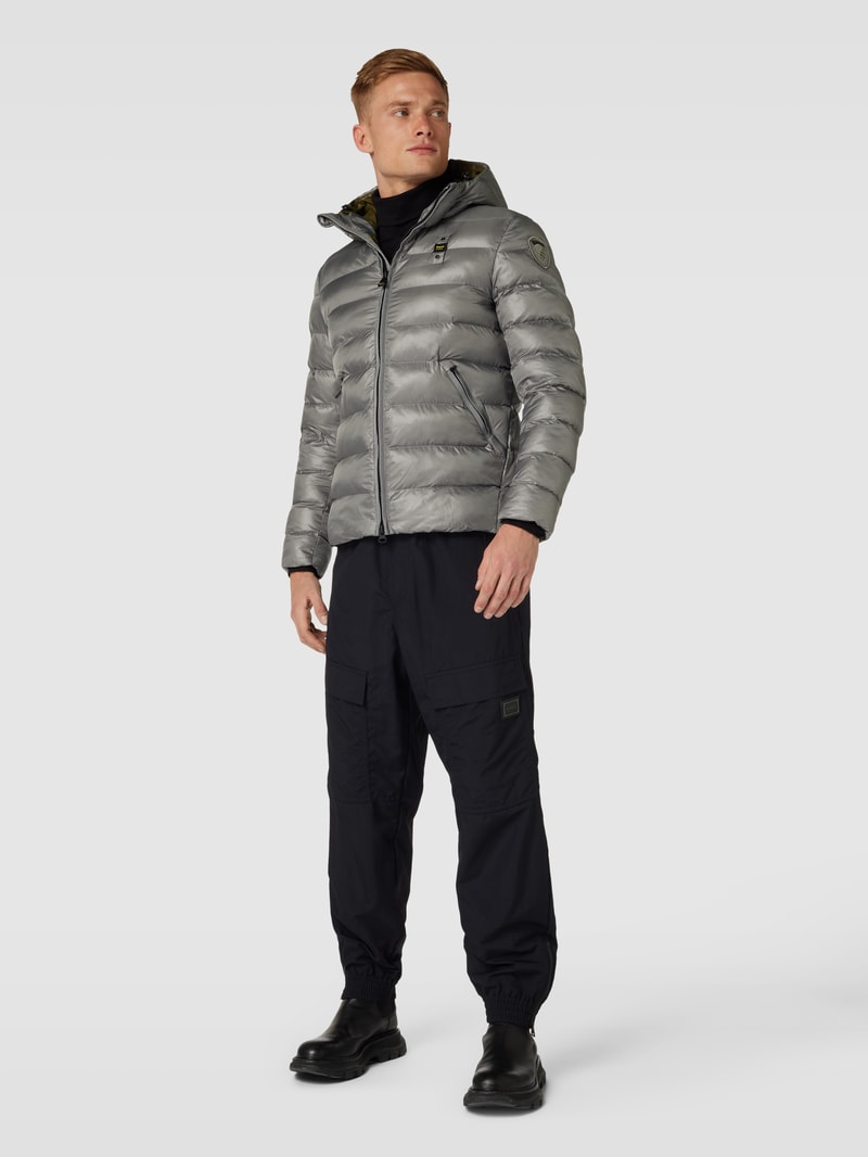 Steppjacke mit Label-Detail in anthrazit