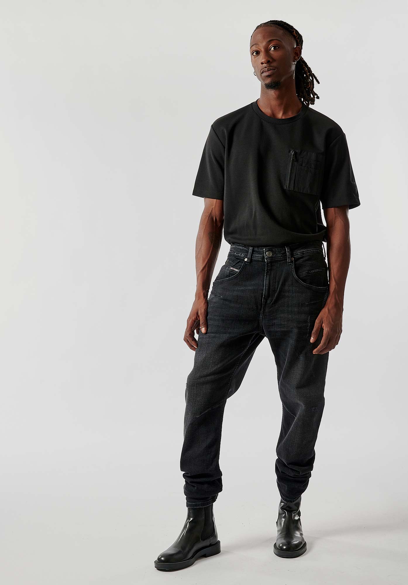 RAZED  Jean relaxed cropped Homme