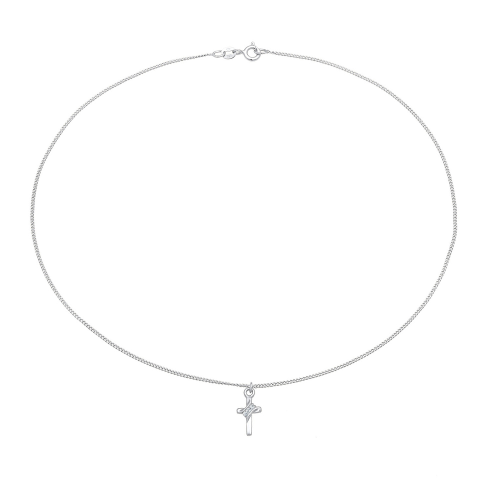 Elli Elli Collier Pendentif femme choker croix simple avec cristal en argent sterling  collier