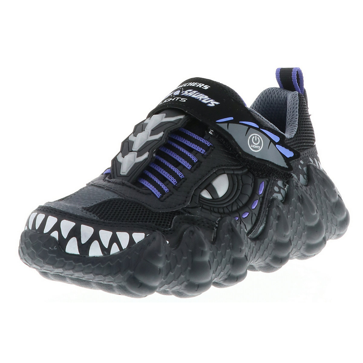 400112L/BKCC S Lights-Skech-O-Saurus Lights-Dino-Tracker Kinder Jungen Sneaker Turnschuhe Halbschuhe schwarz/grau/blau