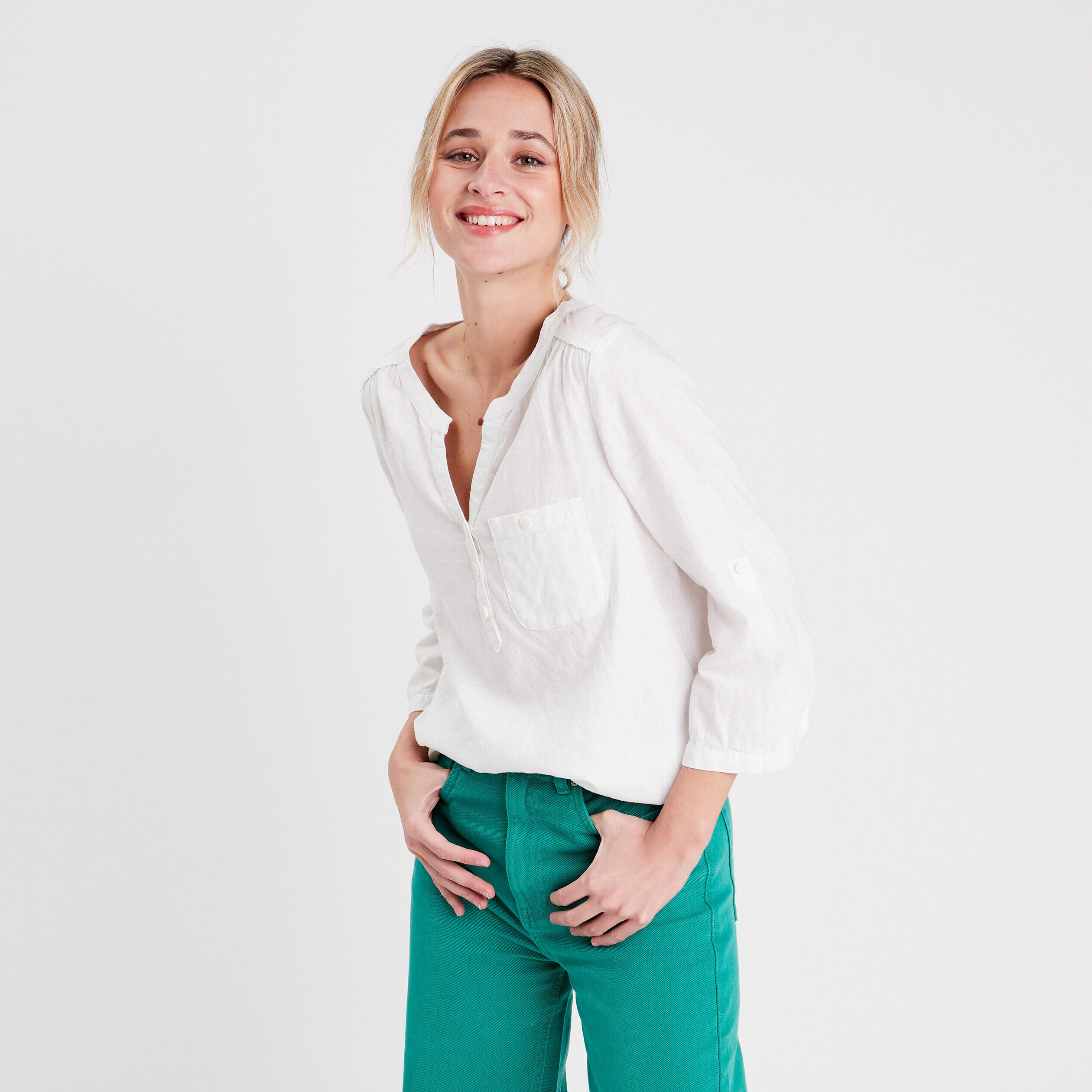 Blouse manches 3/4 ecru femme | Cache Cache