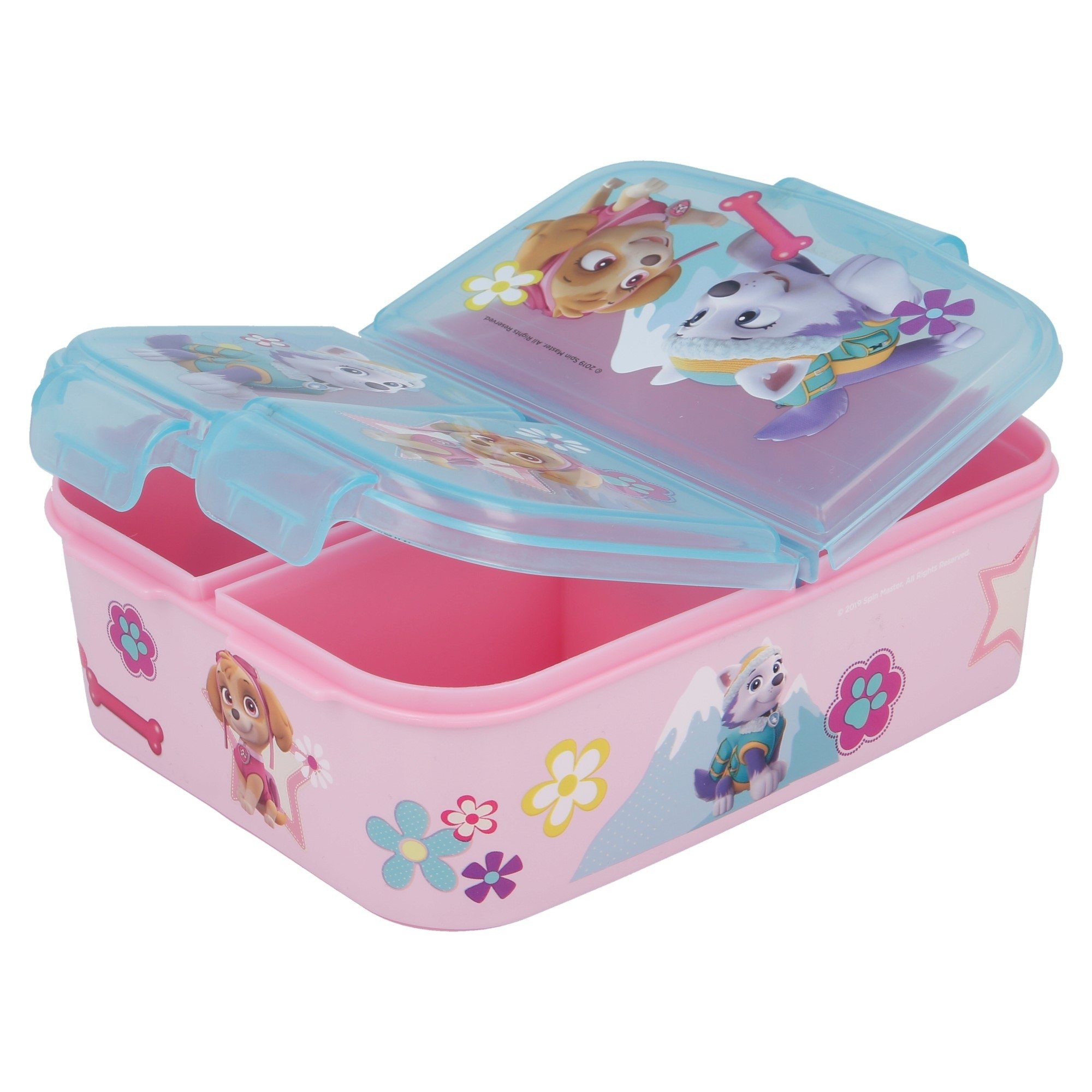 PAW PATROL Lunchbox Paw Patrol Skye Everest 4 teiliges Kinder Set, (4-tlg), Brotdose Alu-Trinkflasche Besteck