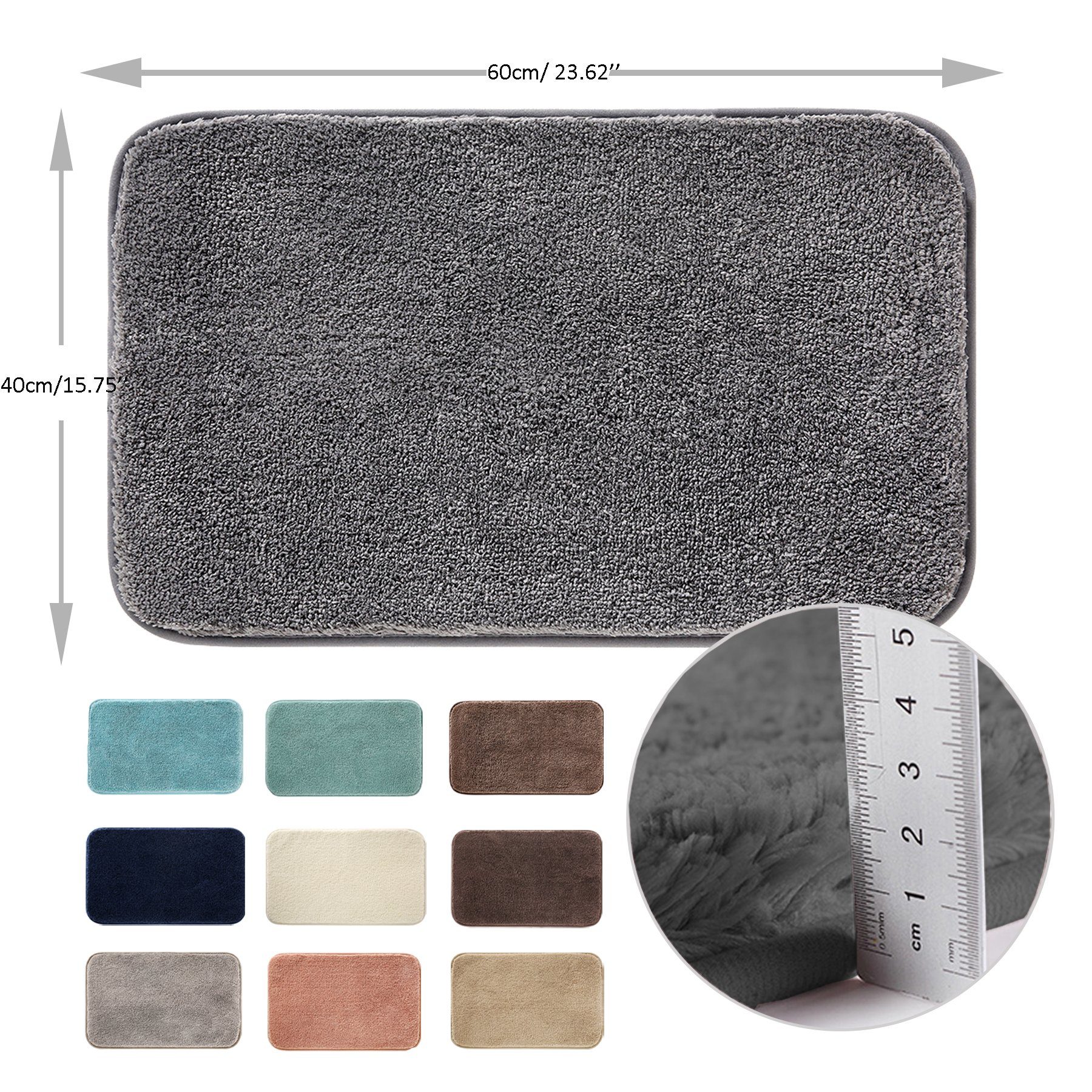 Badematte Badteppiche, rutschfeste Badematten, weiche und Flauschige Badteppiche CALIYO, Memory Schaum, schnell trocknend, strapazierfähig, Polyester, trockene und schimmelresistente Badedecken für Bad und Küche