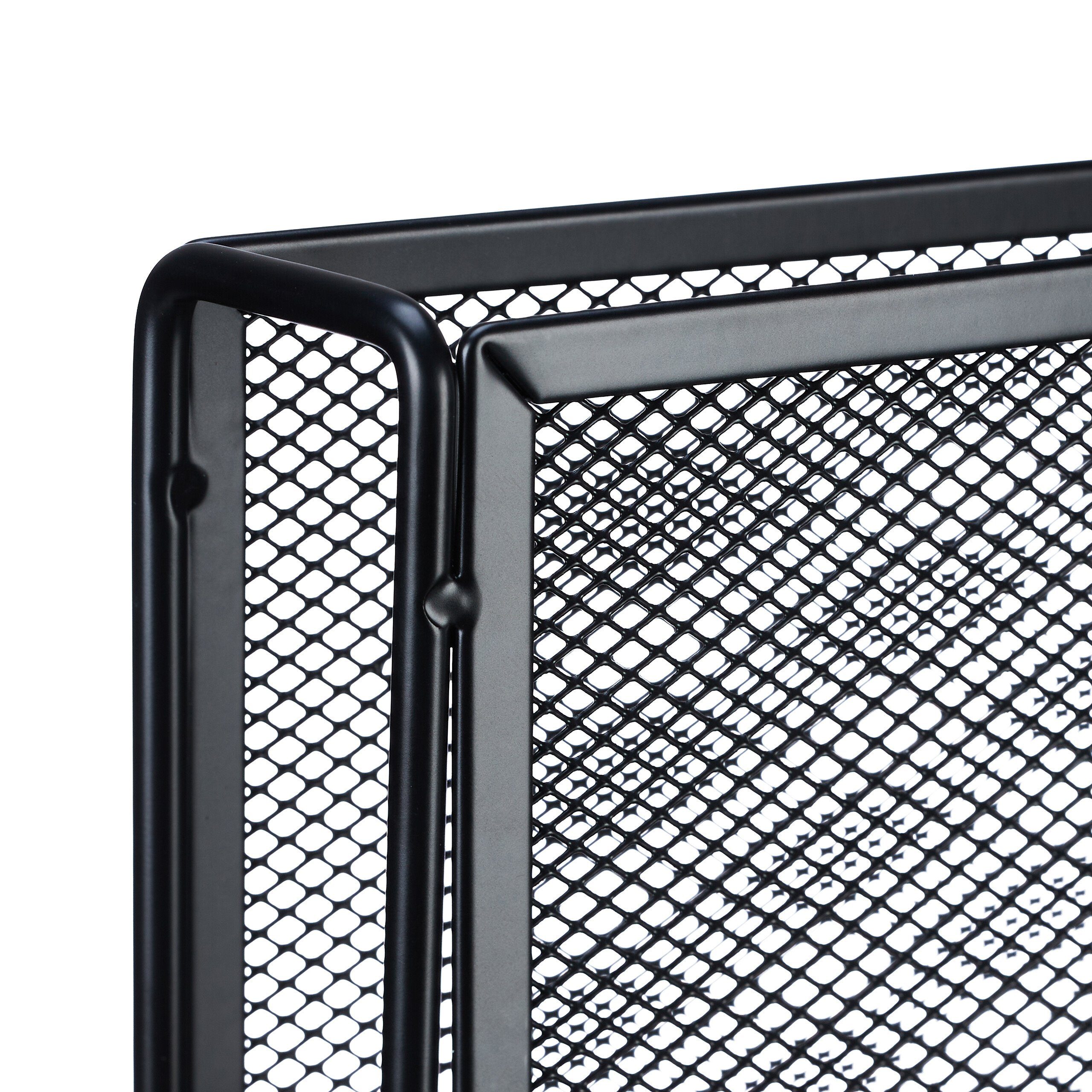 relaxdays Zeitungsständer Zeitschriftenhalter Metall 4 Fächer, Schwarz