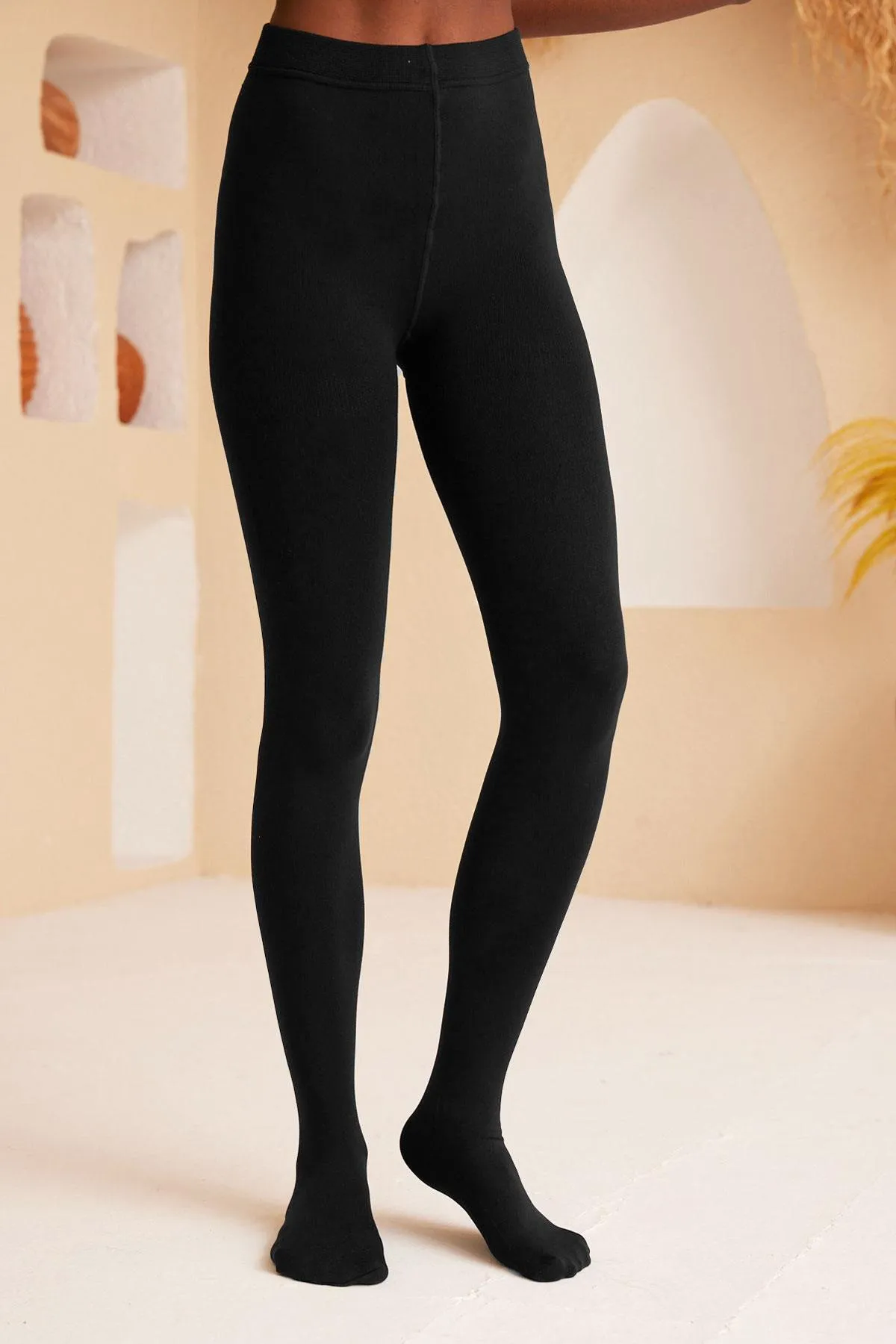 Katia&Bony  Damen-Strumpfhose mit hohem Bund, Schwarz