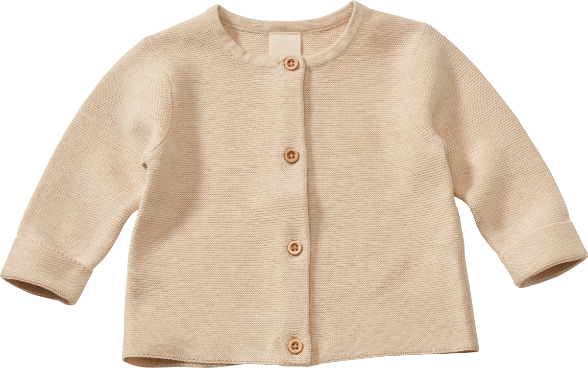 Strickjacke mit Holzknöpfen, beige, Gr. 62, 1 St