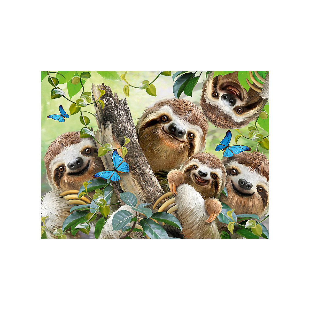 Puzzle 500 Teile, 49x36 cm, Faultier Selfie