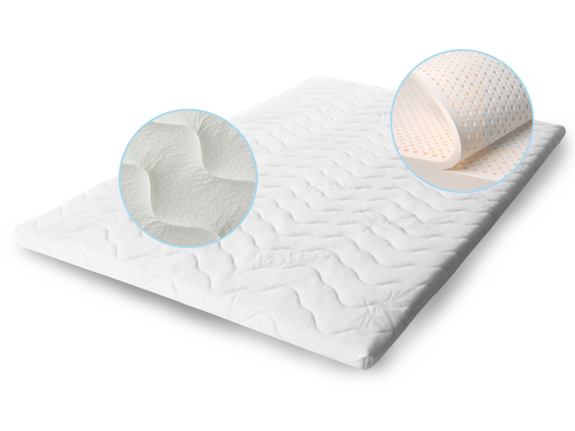 Matratzenauflage Latex Topper - Matratzenauflage für Boxspringsbett RG 65 Letti Moderni, Made in EU, 100% Latex