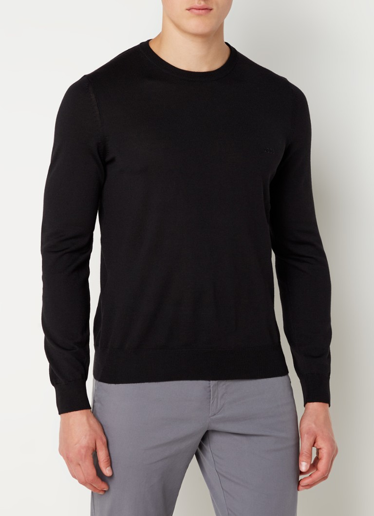 HUGO BOSS Botto fine-knit pullover made of virgin wool