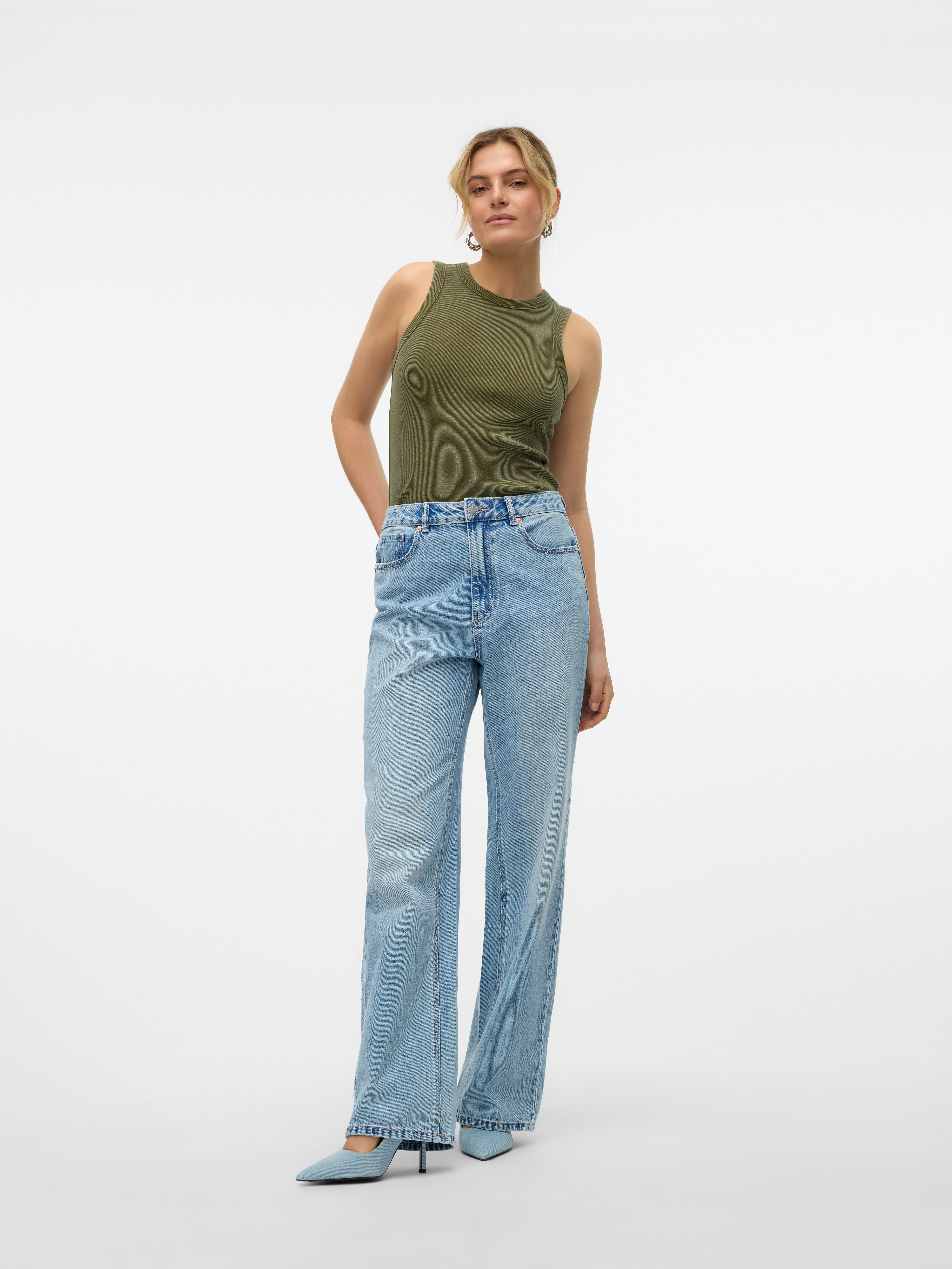 VMTOKYO Niedrige Taille Gerade geschnitten Jeans