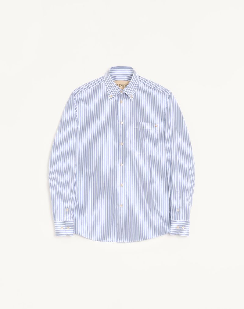 Camisa Valentino de algodão popeline com listras douradas