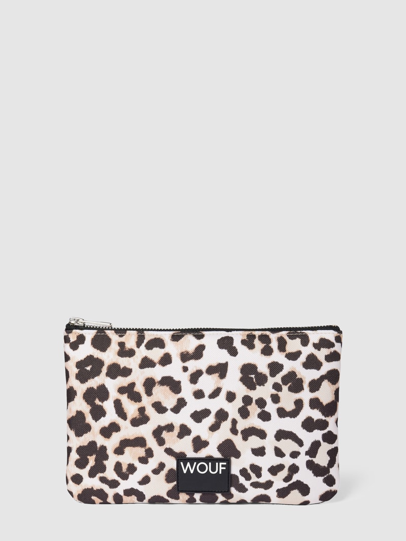 Pouch mit Allover-Muster Modell 'Cleo' in sand