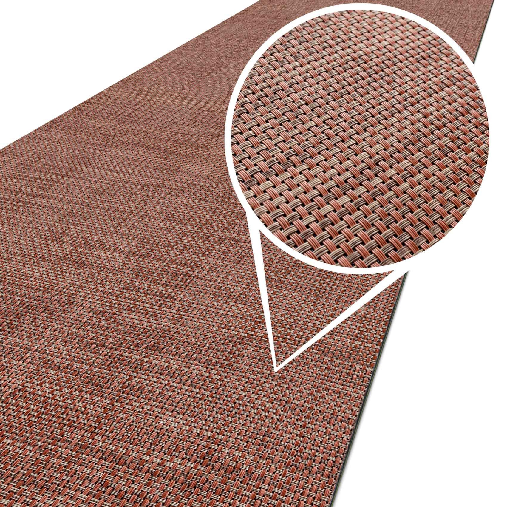 Küchenläufer Outdoorläufer Teppich Läufermatte TATAMI Rattan Robust Wasserabweisen, ANRO, Rechteckig, Höhe: 3 mm, Rattanoptik