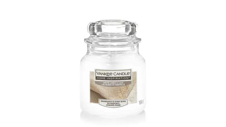 Yankee Candle Home Inspiration Kleines Glas White Linen & Lace weiß