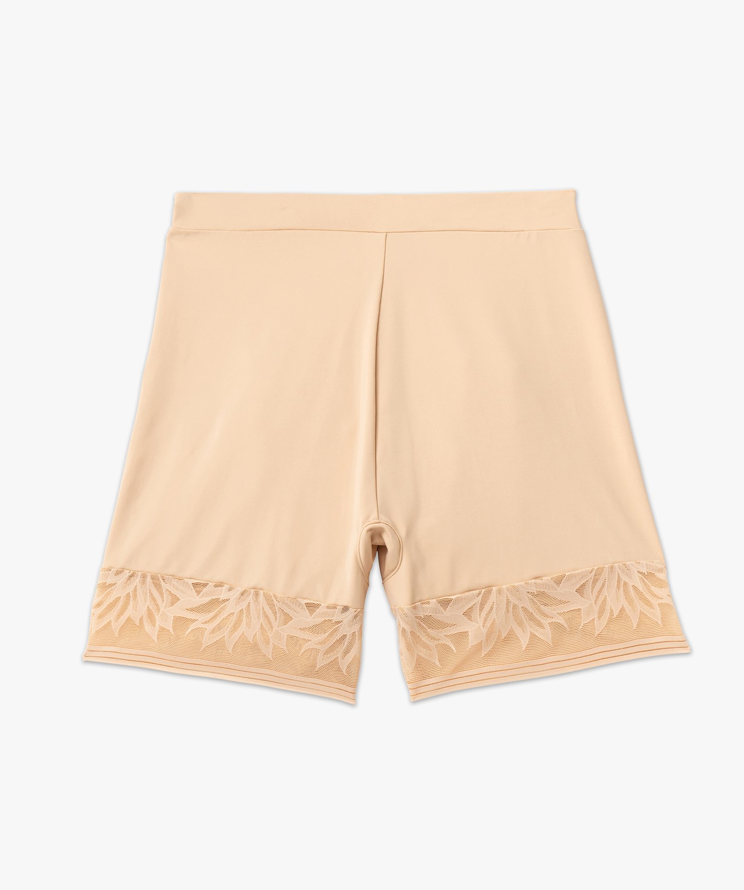 Panty femme gainant taille haute en microfibre et dentelle beige | GEMO