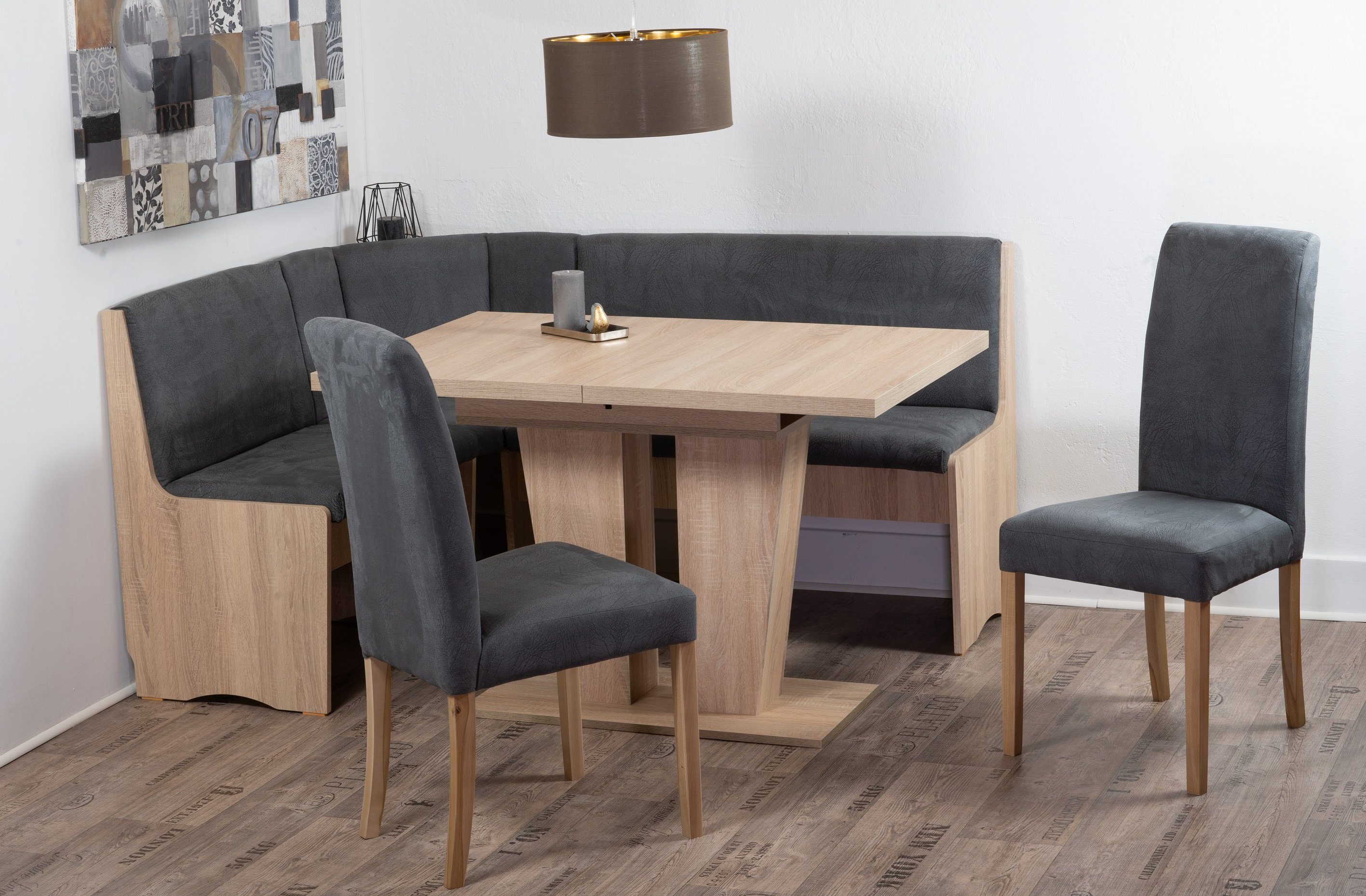 Stolebaenk Eckbankgruppe Duisburg Titanic Sonoma Duisburg VE/VA, (Eckbankset, 1 x Eckbank, 1 x Tisch, 2 x Stuhl)