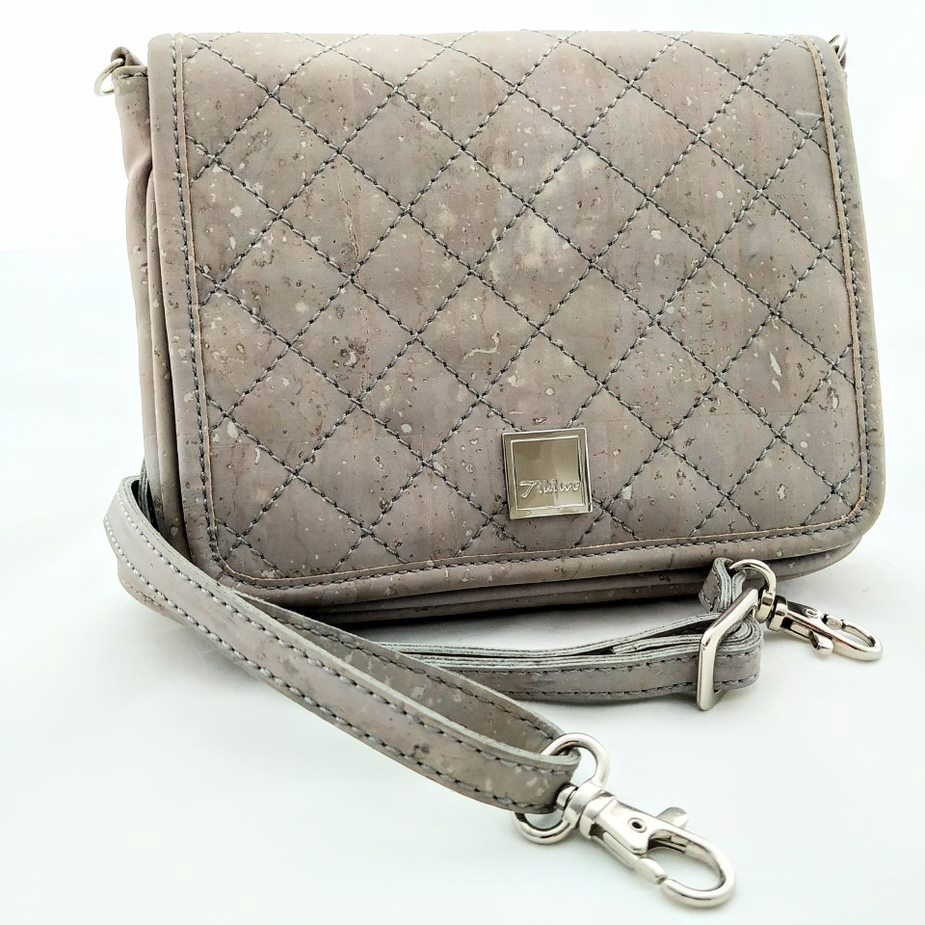 TIKIWE Handtaschen grau Handtasche aus Kork
