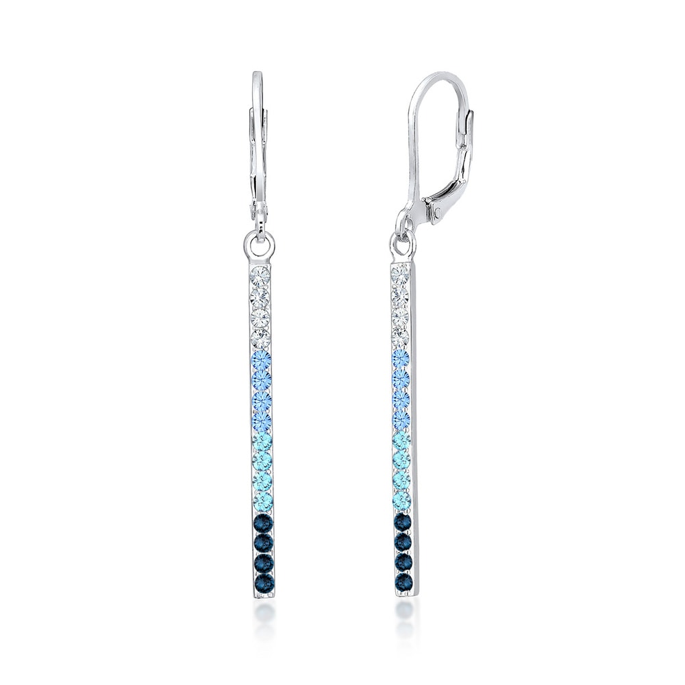 Elli Elli Boucles d'Oreilles Femmes Pendentif d'oreilles Géo Bâton avec Cristaux en Ar Boucles d'oreilles