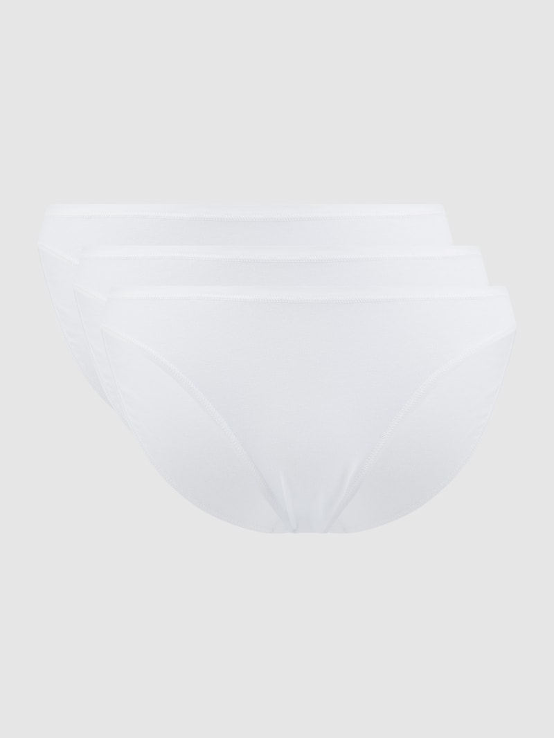 Slip mit Stretch-Anteil im 3er-Pack in weiß
