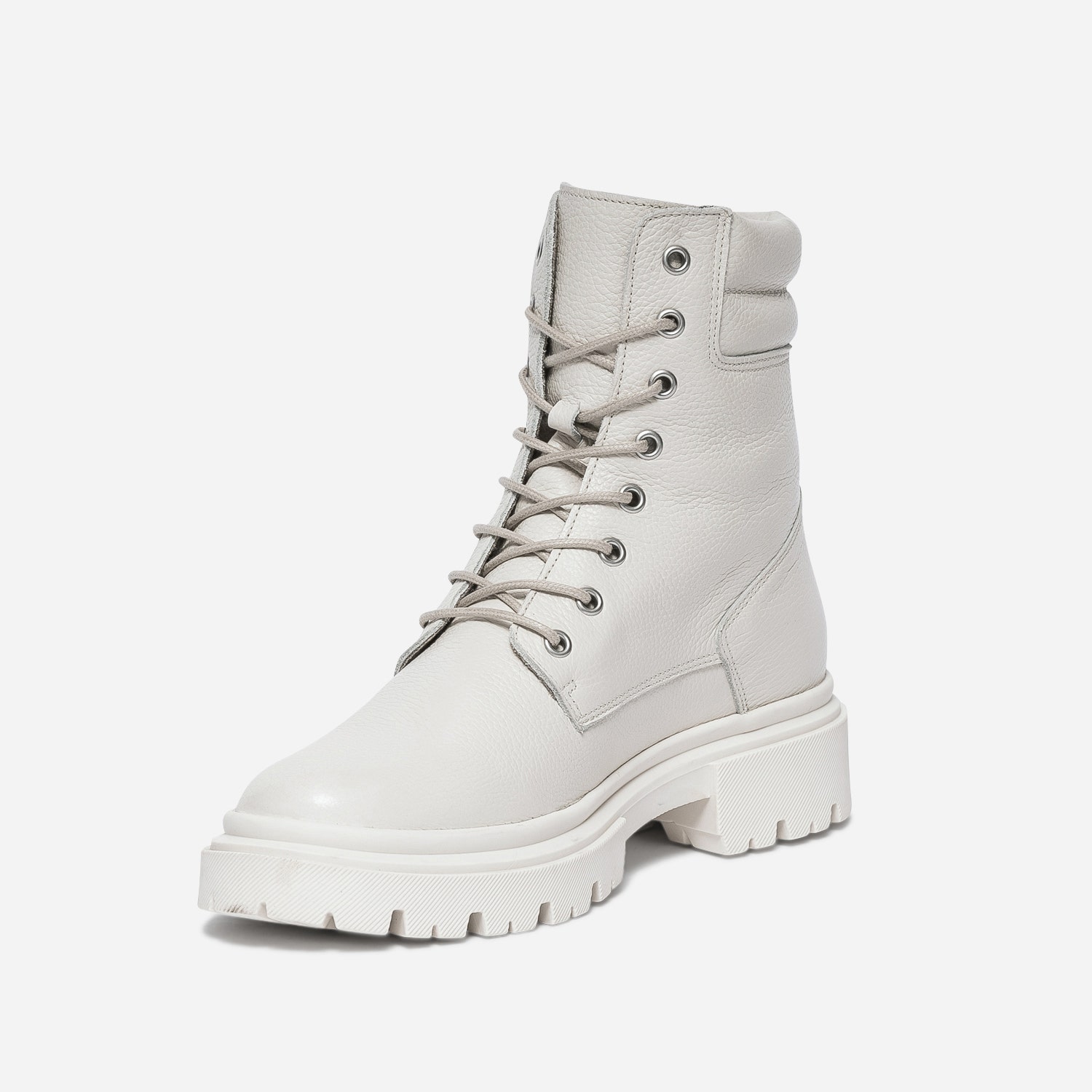 Boots à lacet TEXTO écru éco-conçu en cuir