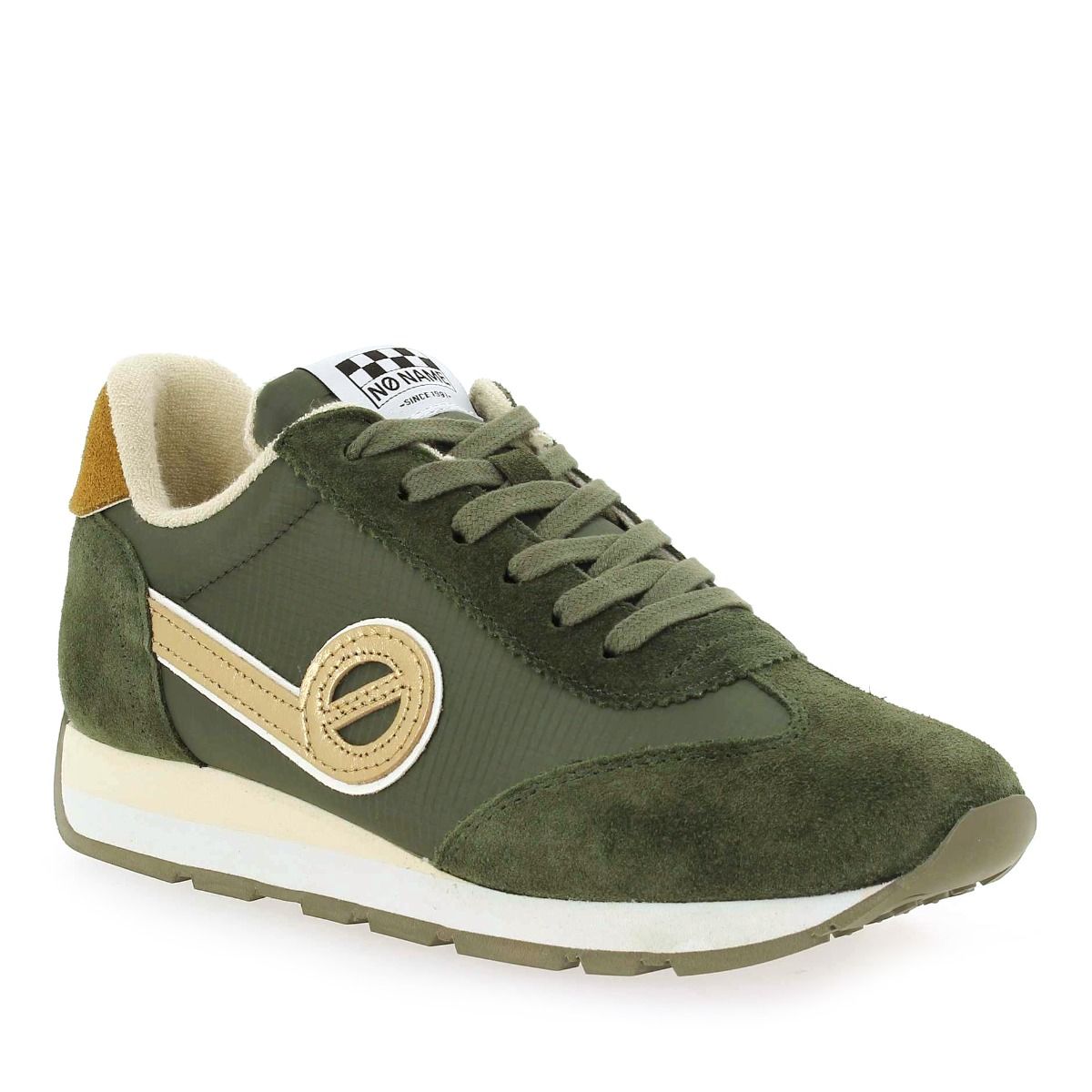 No Name  CITY RUN JOGGER SUEDE/CAMPER - kaki